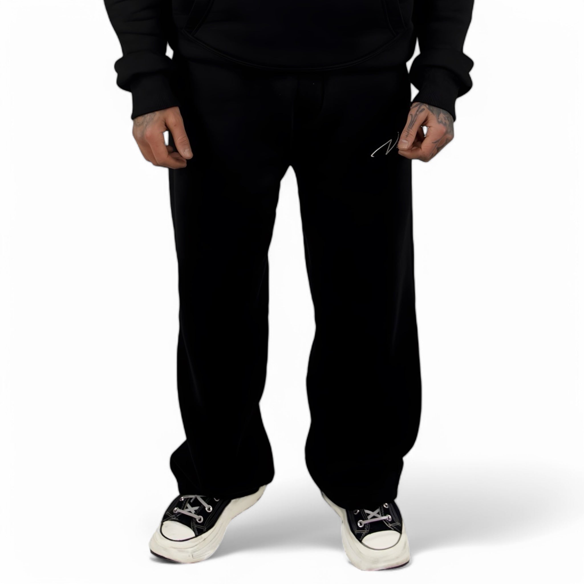 OPEN LEG JOGGER BLACK