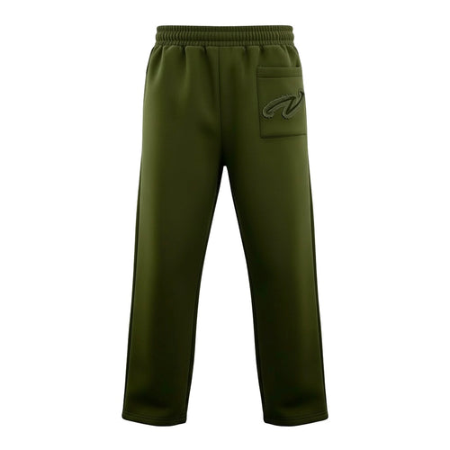 OPEN LEG JOGGER RIPPED - EVERGREEN