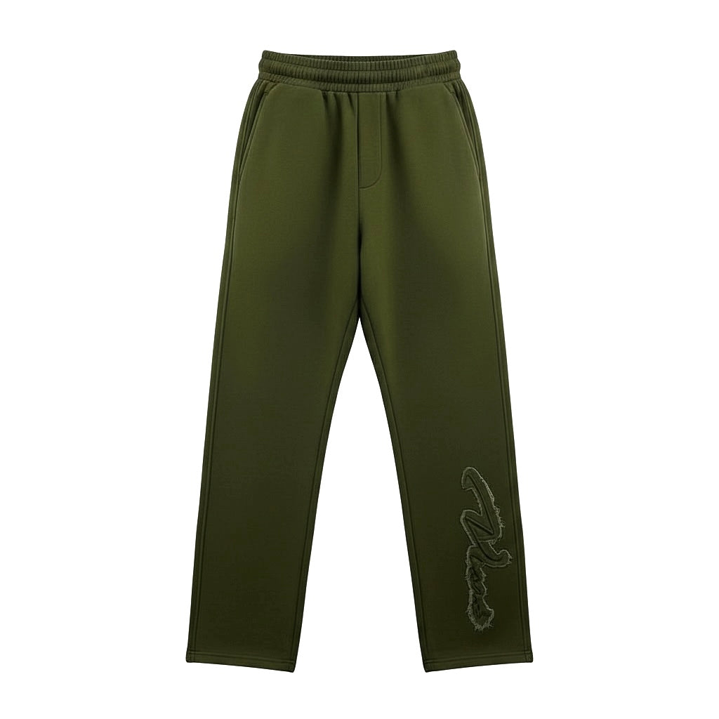 OPEN LEG JOGGER RIPPED - EVERGREEN
