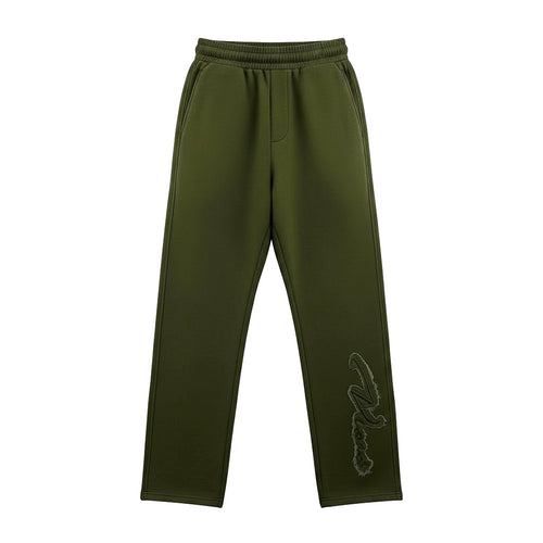 OPEN LEG JOGGER RIPPED - EVERGREEN